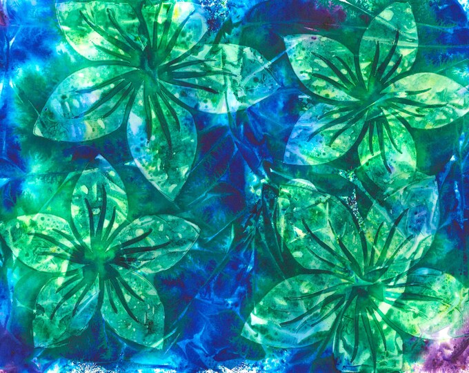 Lilies Floral Watercolor Mixed Media Original Painting