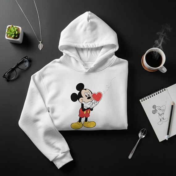 Mickey Mouse Blowing Kiss PNG, Valentine's Day Clipart (Digital Download)