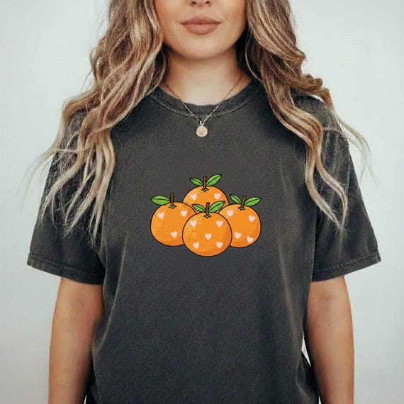 Kawaii Orange PNG Bundle: Citrus Stickers, Pink Heart Accents (Digital Download)