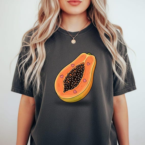 Kawaii Jackfruit PNG: Tropical Fruit Illustration, Pink Hearts (Digital Download)