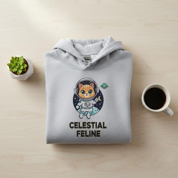 Cat Astronaut PNG | Celestial Feline Sticker, Sci-Fi Badge (Digital Download)