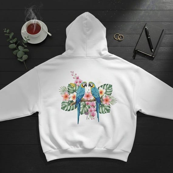 Blue Macaw Parrots Watercolor Clipart | Tropical Jungle PNG (Digital Download)