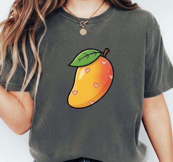 Kawaii Mango PNG: Pop Art Tropical Design (Digital Download, High Res Sublimation File