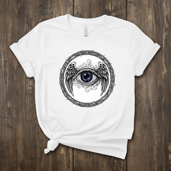 Winged Eye PNG | Gothic Occult Emblem, Moon & Stars Iris (Digital Download)