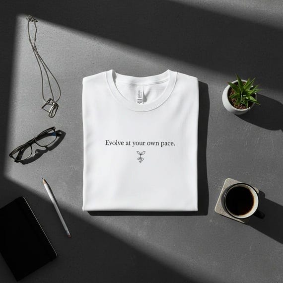 Evolve At Your Own Pace PNG: Minimalist Self-Growth Clipart (Digital Download)