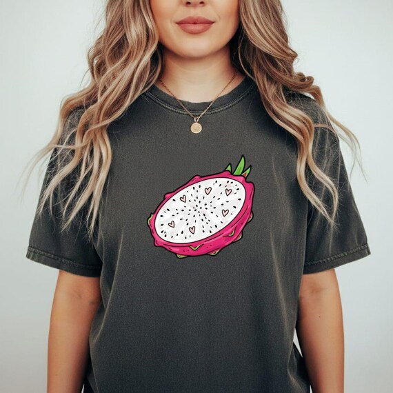 Kawaii Dragon Fruit PNG – Heart Pitaya Pop Art (Digital Download)