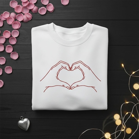 Heart Hands Line Art PNG, Valentine's Day Gift (Digital Download)