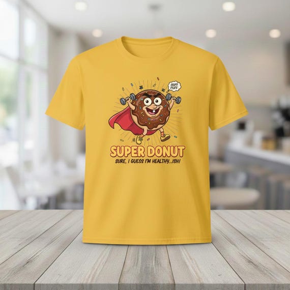 Funny Fitness Donut Art, Healthy-ish Gym Poster (Digital PNG)