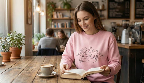 Continuous Line Mountain Range Vector Art: Camper Van Decal (Digital Download)