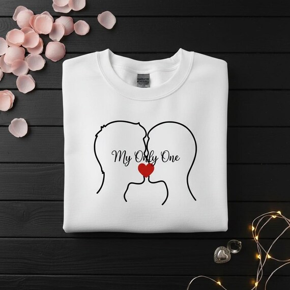 Couple Silhouette Line Art PNG, Valentine's Day Gift (Digital Download)