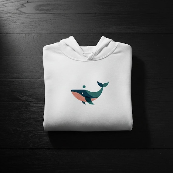 Abstract Whale PNG: Geometric Ocean Clipart (Digital Download)