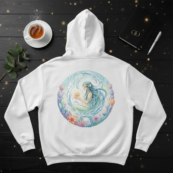 Pastel Mermaid PNG: Watercolor Ocean Art, Sublimation Design (Digital Download)