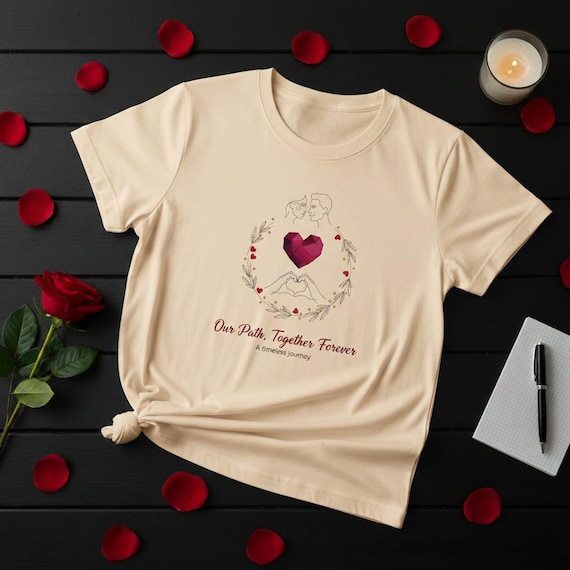 Heart Hands Couple PNG, Geometric Wreath, Valentine Anniversary Design (Digital Download)