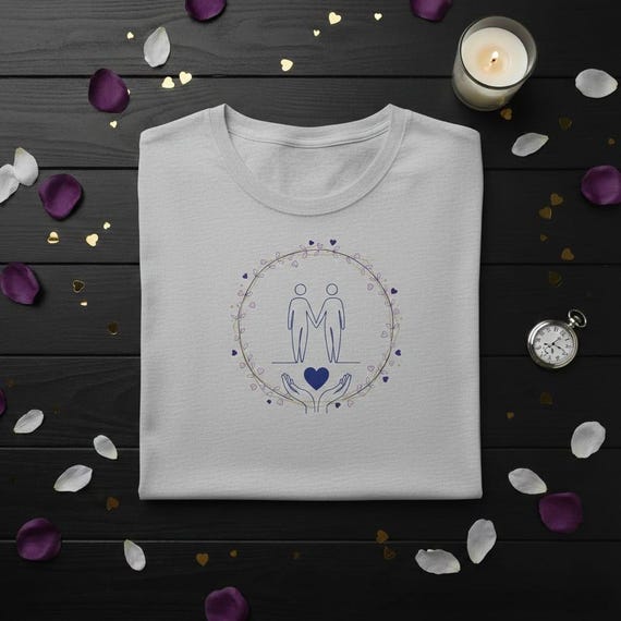 Soulmate Line Art PNG, Gold Heart Wreath, Anniversary Gift (Digital Download)