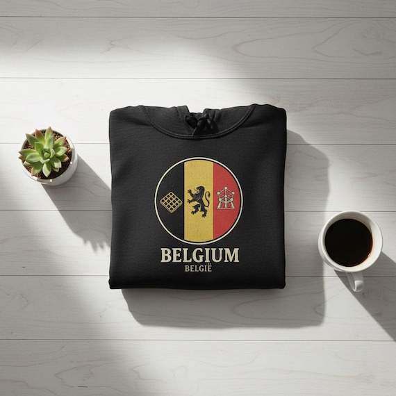 Vintage Belgium Flag Badge PNG | Retro Travel Emblem (Digital Download)