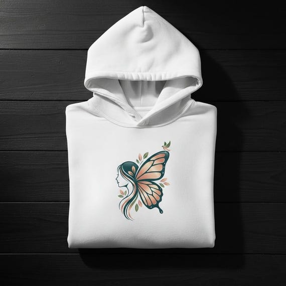 Butterfly Woman Logo Clipart: Rose Gold, Teal, Boho Decor (Digital Download)