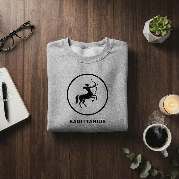 Sagittarius Zodiac PNG | Minimal Line Art Archer Centaur, Astrology Circle Badge, High-Resolution Printable Digital Download