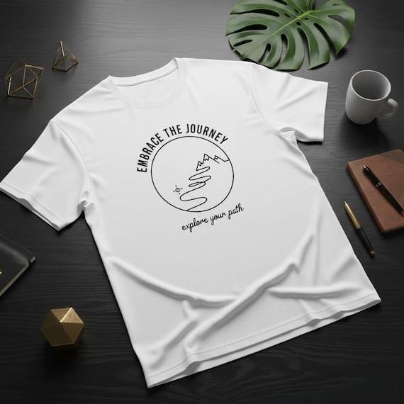 Embrace The Journey PNG: Minimalist Mountain Adventure Art (Digital Download)