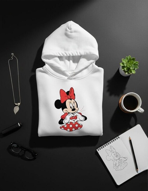 Minnie Mouse Heart Hands PNG, Red Polka Dot Dress (Digital Download )