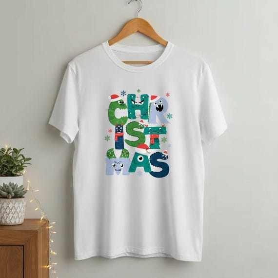 Monster Christmas PNG, Retro Holiday Design (Digital Download)