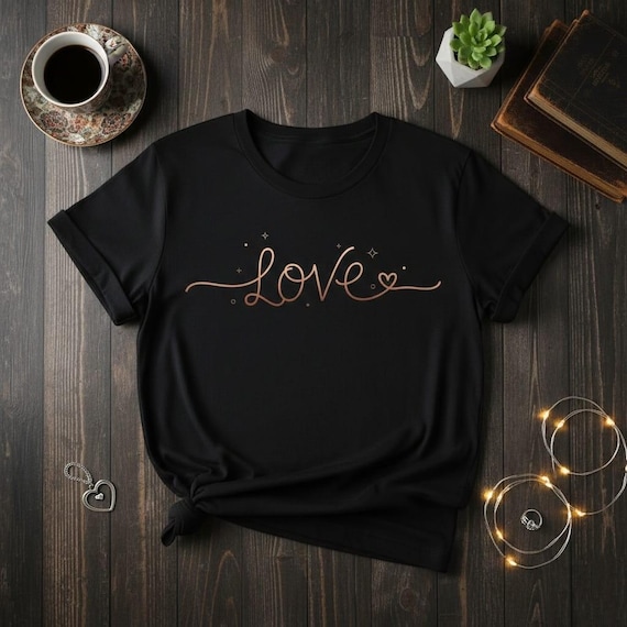 Rose Gold Love Calligraphy PNG, Valentine's Day Gift (Digital Download)