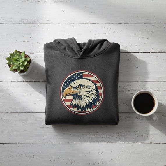 Vintage Bald Eagle USA Flag Emblem | Patriotic Americana (Digital Download)