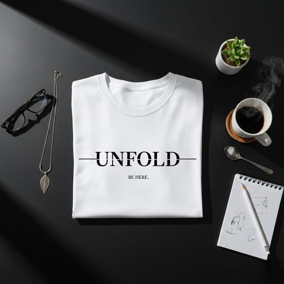 Unfold Be Here PNG: Minimalist Mindfulness Art (Digital Download)