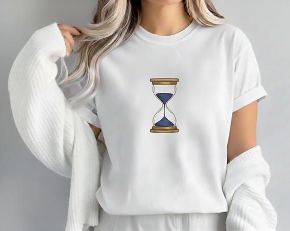 Hand-Drawn Hourglass Clip Art, Gold Frame, Dark Academia (PNG)