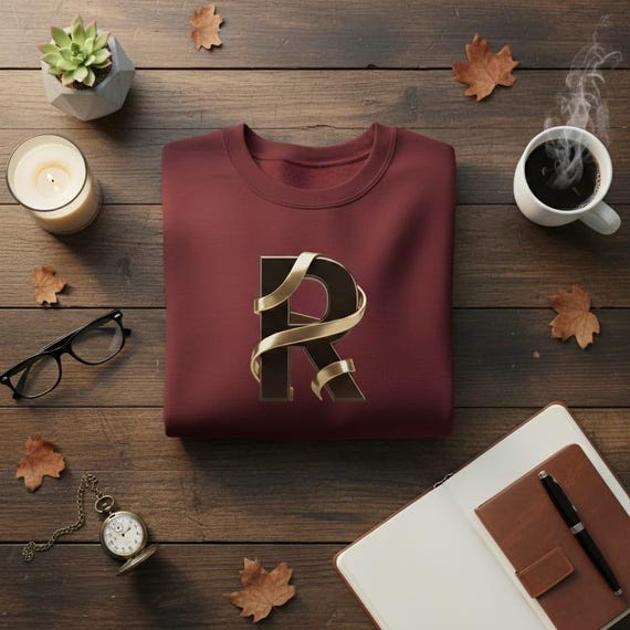 Luxury Letter R PNG | 3D Gold Ribbon Monogram, Elegant Metallic Alphabet Initial, High-Resolution Transparent Background