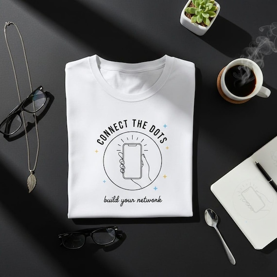 Connect The Dots PNG Clipart: Smartphone Networking, Minimalist Design (Digital Download)