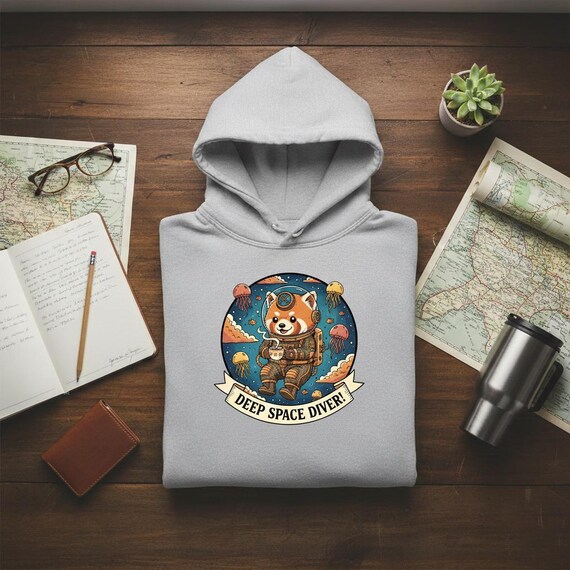 Red Panda Astronaut PNG | Deep Space Diver Design (Digital Download)