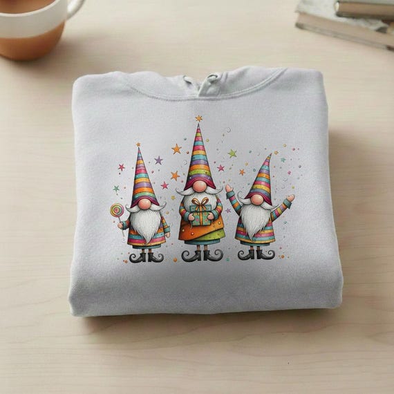 Rainbow Party Gnomes PNG | Kawaii Birthday Clipart (Digital Download)