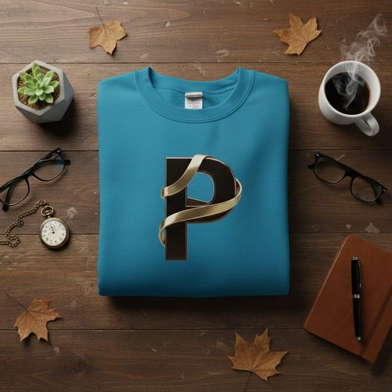 Luxury Letter P PNG | 3D Gold Ribbon Monogram, Elegant Metallic Alphabet Initial, High-Resolution Transparent Background