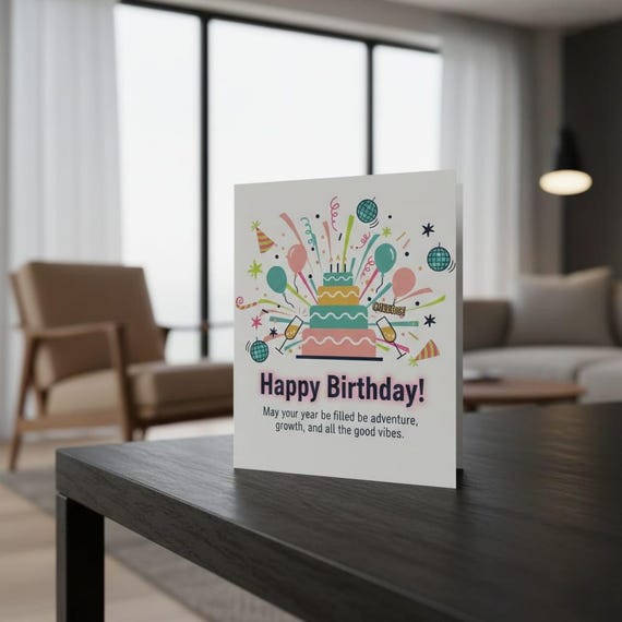 Disco Birthday Party PNG, Cake & Balloons, Celebration Design (Digital Download PNG)