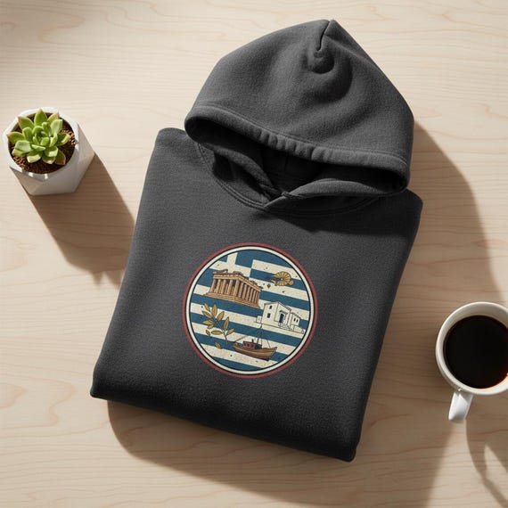 Vintage Greece Flag Badge PNG | Greek Souvenir (Digital Download)