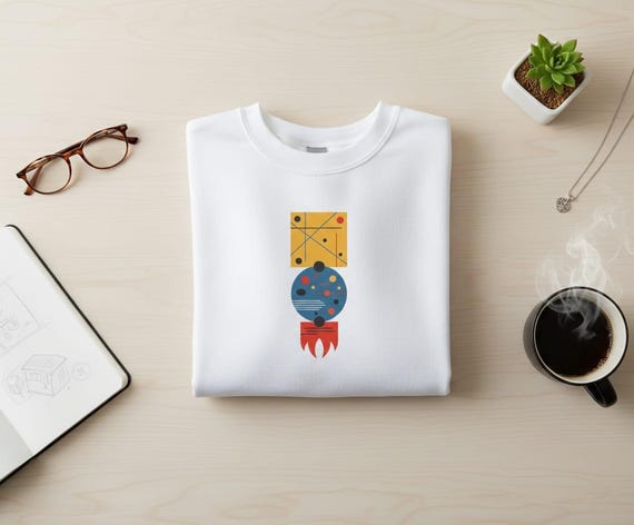 Bauhaus Totem PNG | Abstract Geometric Illustration (Transparent BG)