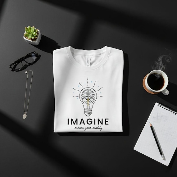 Brain Lightbulb PNG Clipart: Imagine Create Reality (Digital Download)