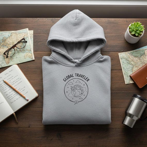 Global Traveler Line Art Patch | Adventure Badge (Digital Download)