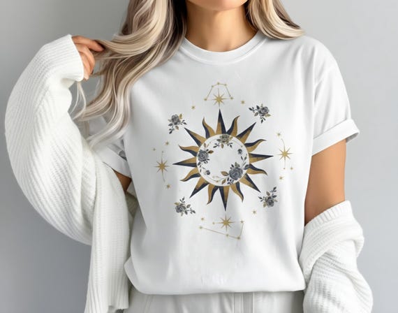 Celestial Sun Rose PNG, Gothic Floral Clipart (Digital Illustration)