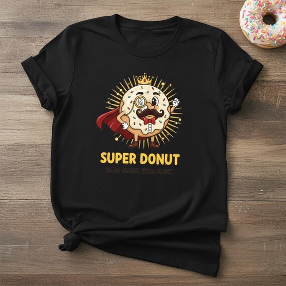 Funny Gentleman Donut Art Print, Quirky Dessert Illustration (Digital PNG)