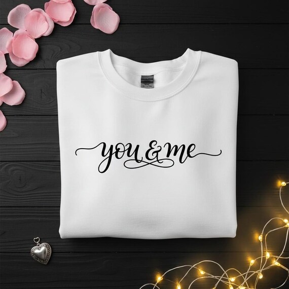 You and Me Calligraphy PNG, Elegant Script Art (Digital Download)
