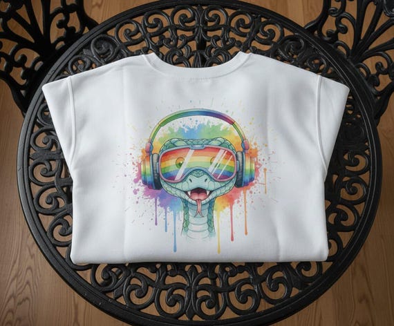 Rainbow Snake PNG – Music Lover Watercolor Art (Digital Download)