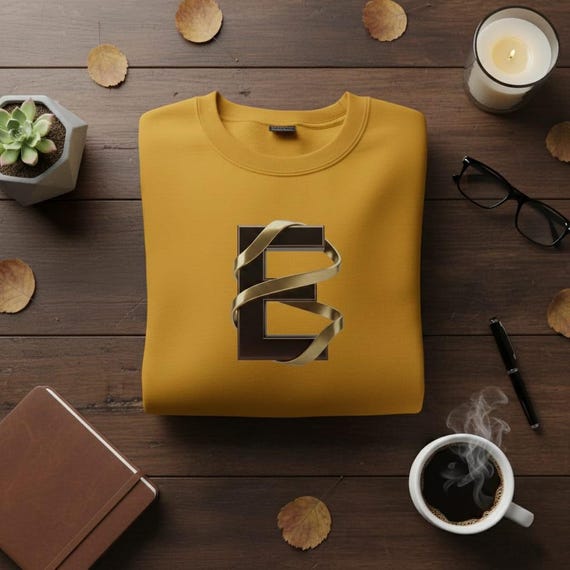 Luxury Letter E PNG | 3D Gold Ribbon Monogram, Elegant Metallic Alphabet Initial, High-Resolution Transparent Background