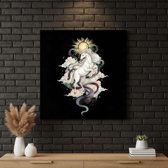 Watercolor Unicorn PNG: Gold Foil Celestial Nursery Art (Digital Download, Sublimation Ready)