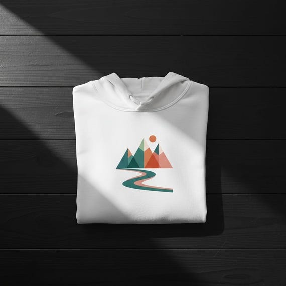 Abstract Mountain Landscape PNG: Geometric Boho Art (Digital Download)