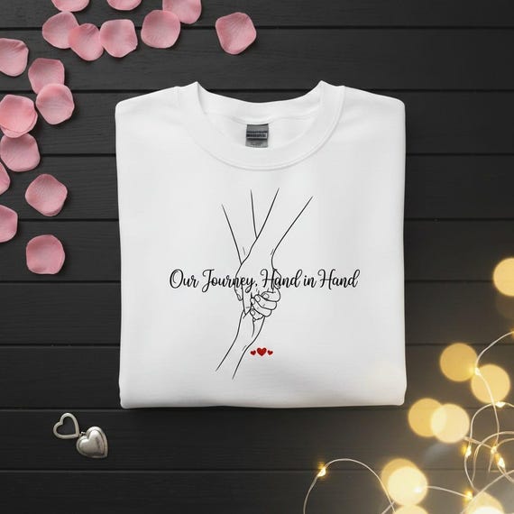 Hand in Hand Line Art PNG, Anniversary Gift for Couple (Digital Download)