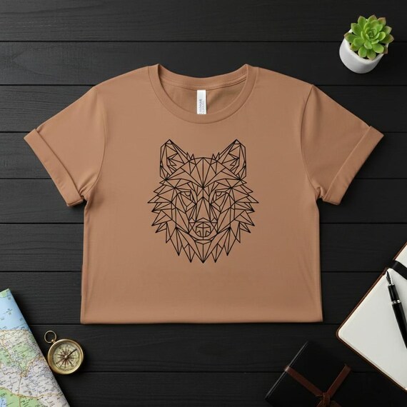 Geometric Wolf Head PNG, Minimalist Tattoo Design (Digital Download)