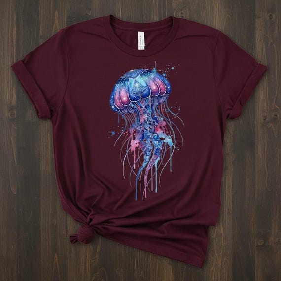 Watercolor Jellyfish PNG | Galaxy Ocean Clipart (Transparent Background, High-Res Digital Download)