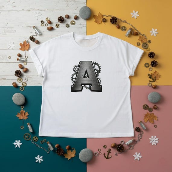 Steampunk Letter A PNG | 3D Metal Gear Monogram, Industrial Steel Alphabet Initial, High-Resolution Transparent Background