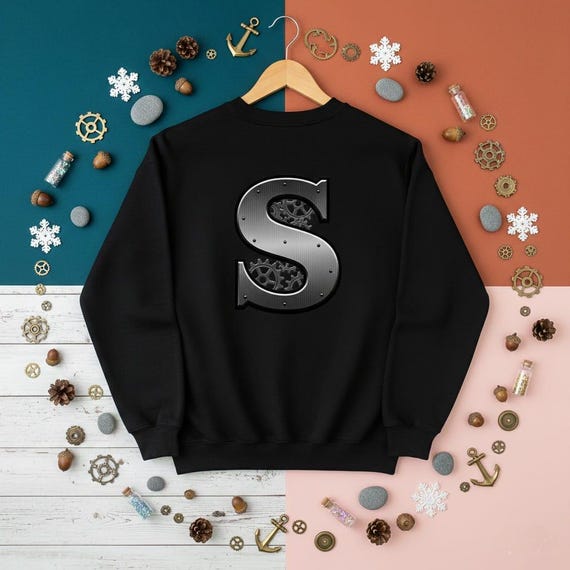 Steampunk Letter S | 3D Metal Gear Monogram (PNG Digital Download)